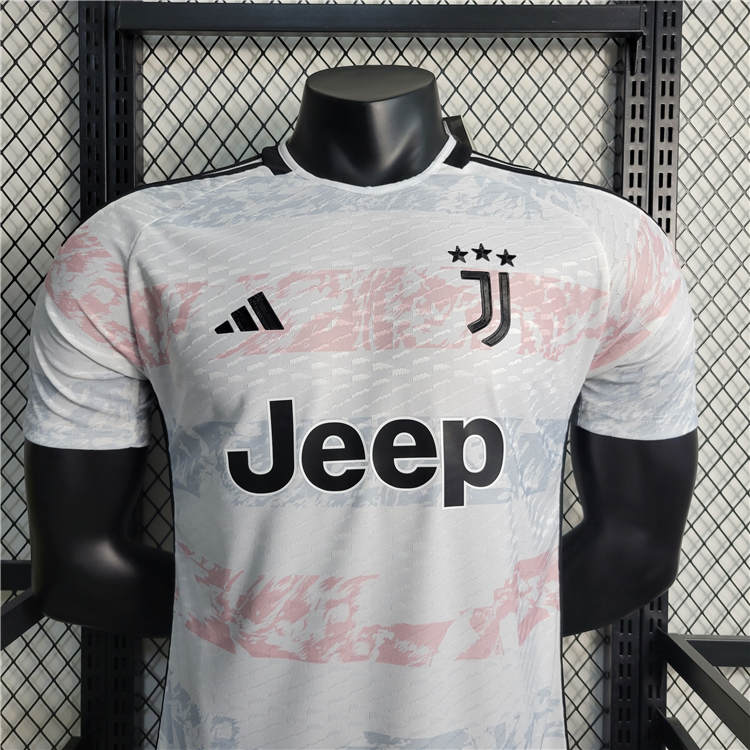 23/24 Juventus Football Shirt White Away Soccer Jersey (Authentic Version) - Click Image to Close