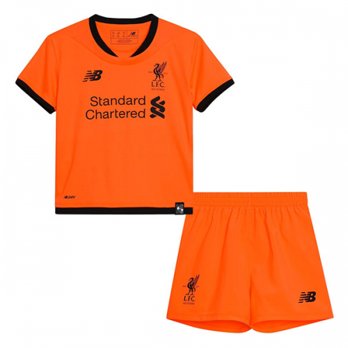 Kids Liverpool Third 2017/18 White Soccer Suits (Shirt+Shorts)