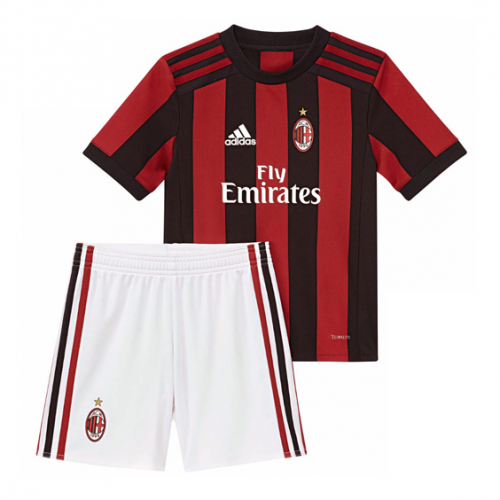 Kids AC Milan Home 2017/18 Soccer Suits (Shirt+Shorts)