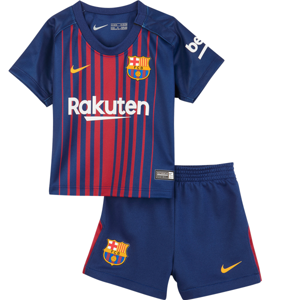 Kids Barcelona Home 2017/18 Soccer Suits (Shirt+Shorts)