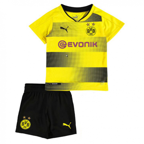 Kids Dortmund Home 2017/18 Soccer Suits (Shirt+Shorts)