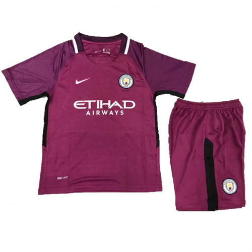 Kids Manchester City Away 2017/18 Soccer Suits (Shirt+Shorts)