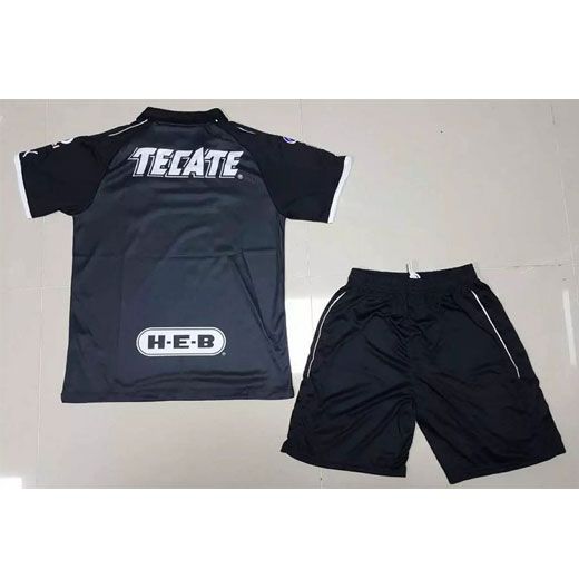 Kids Monterrey Third 2017/18 Black Soccer Kits (Shirt+Shorts) - Click Image to Close