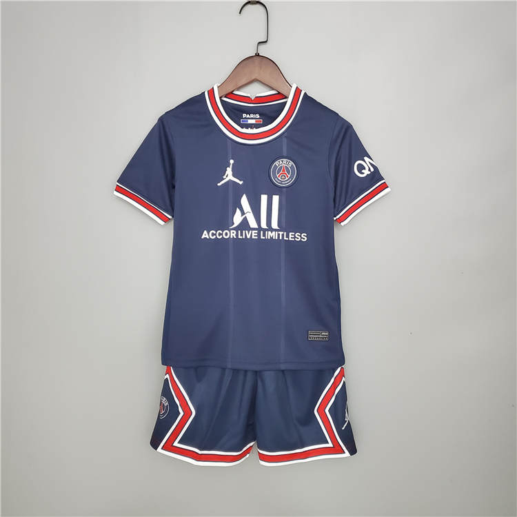Kids PSG Messi #30 Home Navy 21-22 Soccer Football Kit (Shirt+Shorts) - Click Image to Close