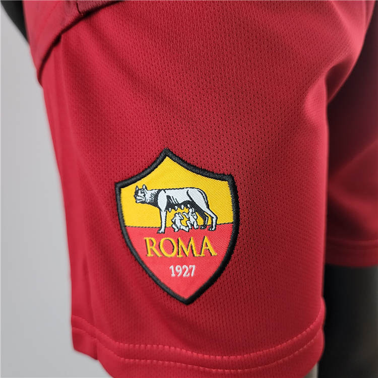 Kids AS Roma 22/23 Home Brown Soccer Football Kit(Shirt+Shorts) - Click Image to Close