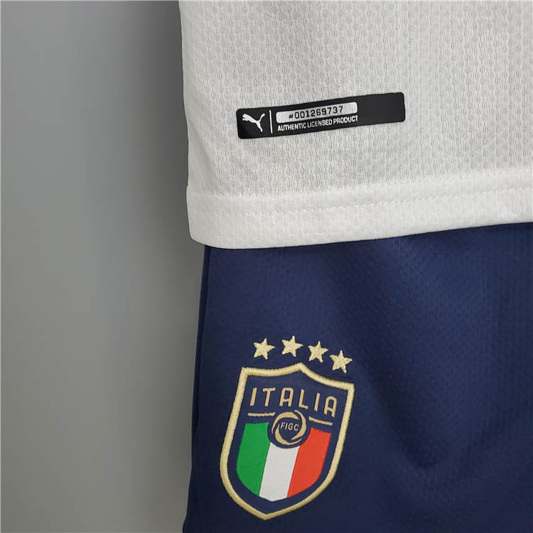 Euro 2020 Italy 2021-22 Football Kit Away White Kids Soccer Kit(Shirt+Shorts) - Click Image to Close