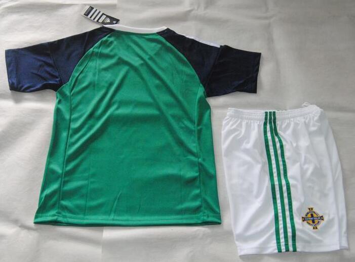 Kids Northern Ireland Euro 2016 Home Soccer Kit(Shirt+Shorts) - Click Image to Close
