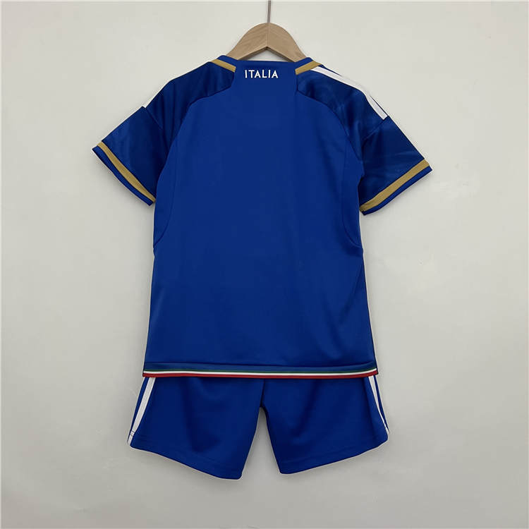 Kids Italy 2023 Home Blue Soccer Kit (Shirt+Shorts) - Click Image to Close