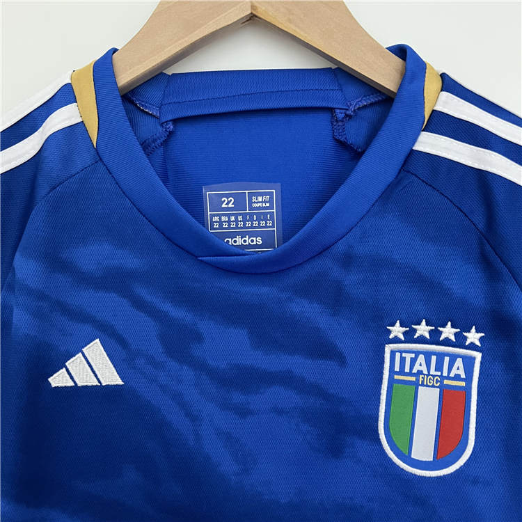 Kids Italy 2023 Home Blue Soccer Kit (Shirt+Shorts) - Click Image to Close