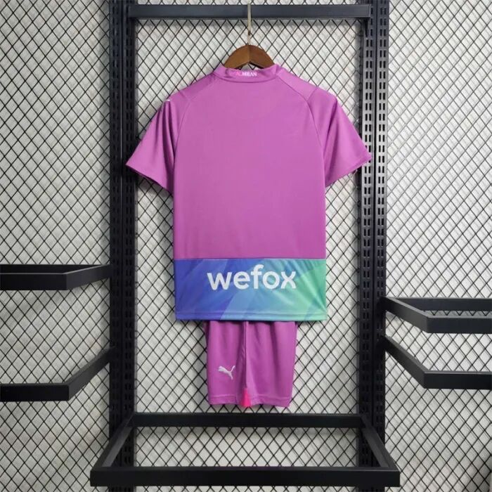 Kids AC Milan 23/24 Third Purple Soccer Suit Football Kit (Shirt+Shorts) - Click Image to Close
