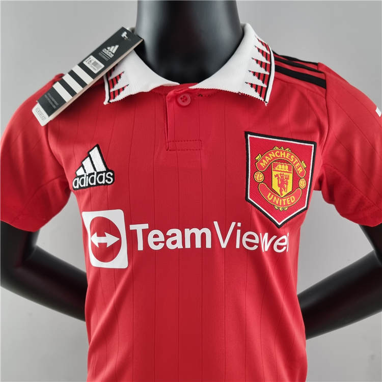Kids Manchester United 22/23 Home Red Soccer Kit (Shirt+Shorts) - Click Image to Close