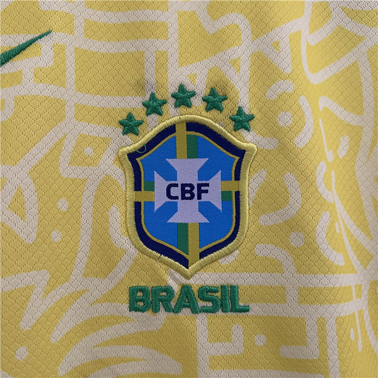 Kids Brazil Copa America 2024 Home Soccer Kit (Shirt+Shorts) - Click Image to Close