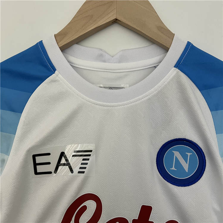 Kids 23/24 Napoli Away White Football Kit (Shirt+Shorts) - Click Image to Close
