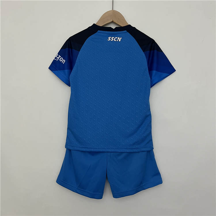 Kids 22/23 Napoli Home Blue Football Kit (Shirt+Shorts) - Click Image to Close