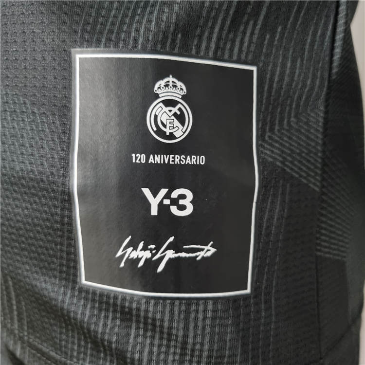 Kids/Youth Real Madrid X Y3 22/23 Black Soccer Football Kit(Shirt+Short) - Click Image to Close