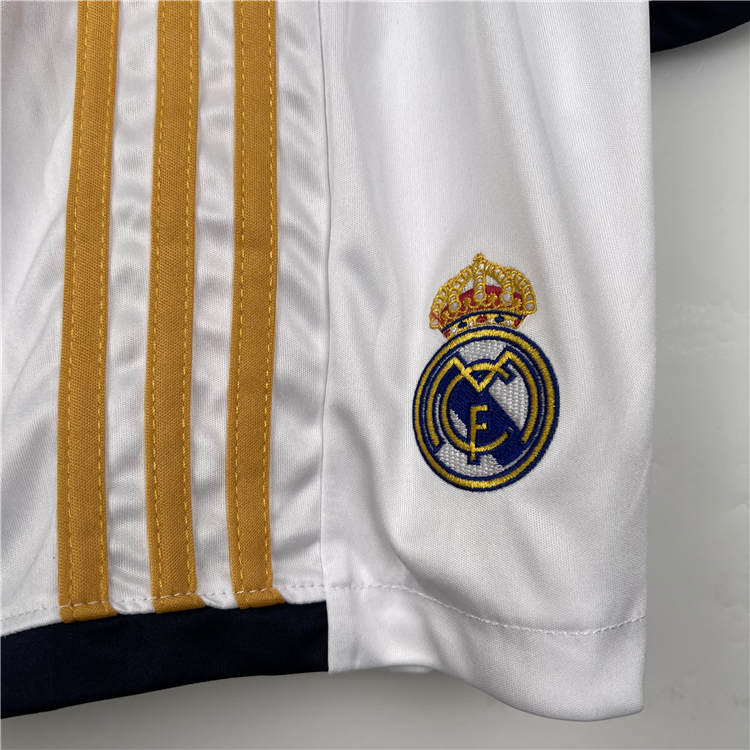 Kids/Youth Real Madrid 23/24 Home White Soccer Football Kit(Shirt+Short) - Click Image to Close