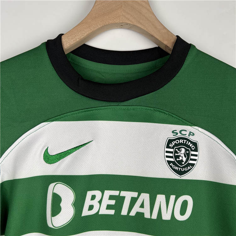 Kids Sporting Lisbon 23/24 Home Football Kit Soccer Kit (Shirt+Shorts) - Click Image to Close