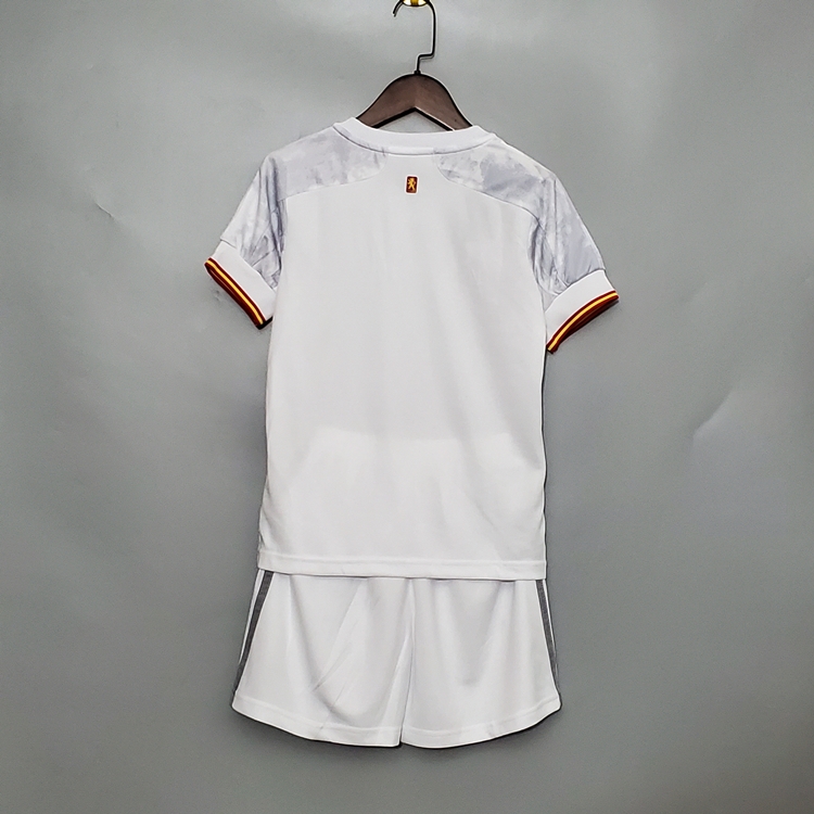 Spain Euro 2020 Kids Away White Soccer Kit(Shirt+Shorts) - Click Image to Close