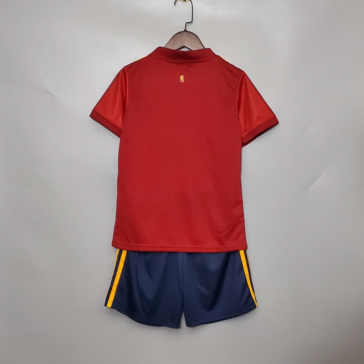 Spain Euro 2020 Kids Home Red Soccer Kit(Shirt+Shorts) - Click Image to Close