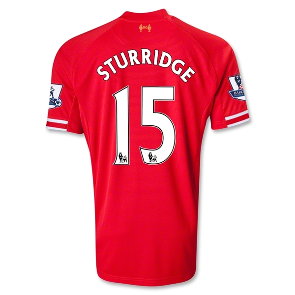13-14 Liverpool #15 STURRIDGE Home Red Soccer Shirt - Click Image to Close