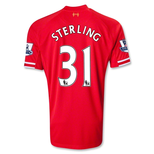 13-14 Liverpool #31 STERLING Home Red Soccer Shirt - Click Image to Close