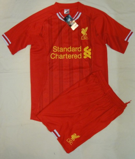 13-14 Liverpool Home Red Soccer Jersey Kit(Shirt+Short) - Click Image to Close