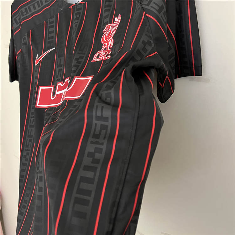 22/23 Liverpool Lebron James Joint Version Black Soccer Jersey Football Shirt - Click Image to Close