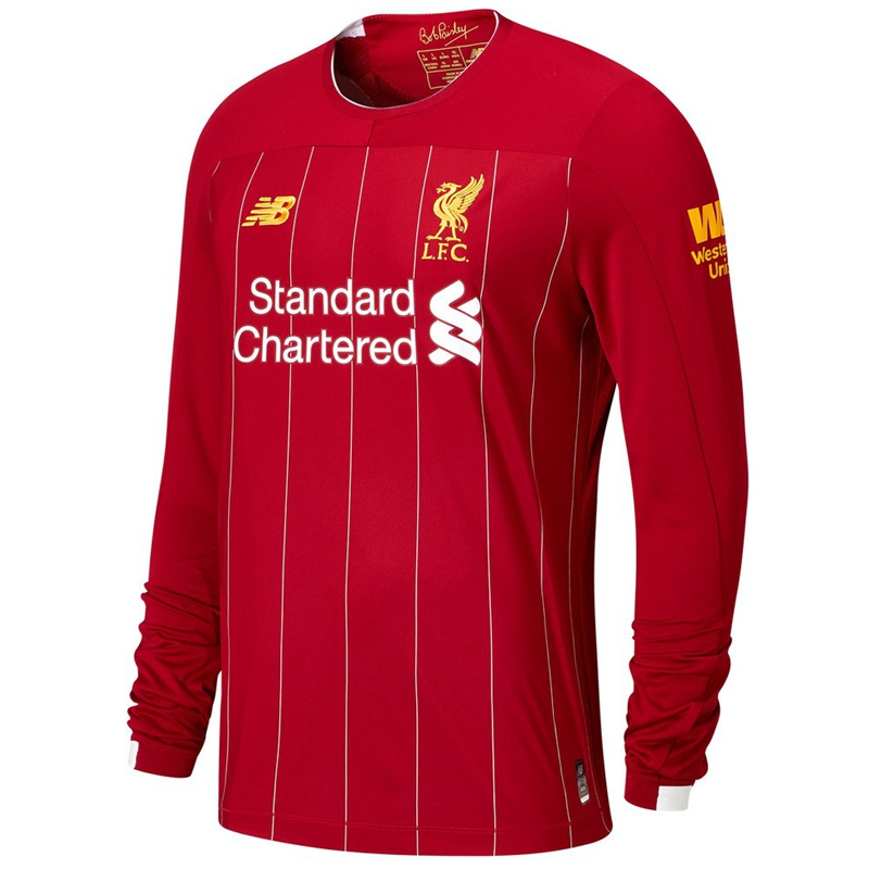 Mohamed Salah Liverpool Home LS 2019-20 Soccer Jersey Shirt - Click Image to Close