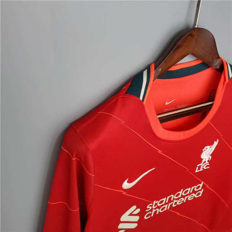 Liverpool 21-22 Home Red Long Sleeve Soccer Jersey Football Shirt - Click Image to Close