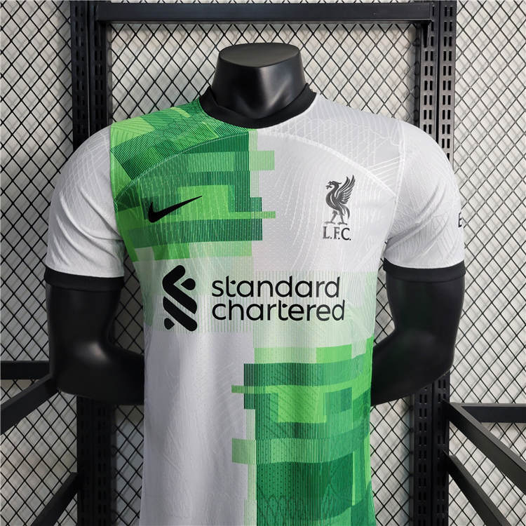 23/24 Liverpool Away Green&White Soccer Jersey Football Shirt (Authentic Version) - Click Image to Close