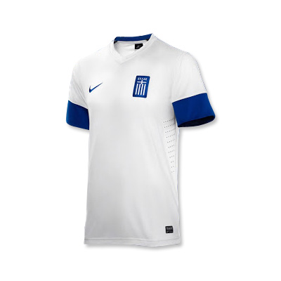 2013-14 Greece Home Soccer Football Jersey Shirt - Click Image to Close