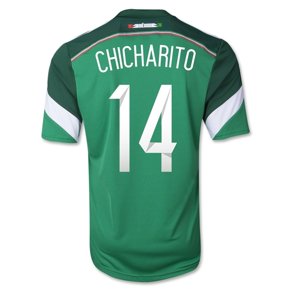 2014 Mexico #14 CHICHARITO Home Green Soccer Jersey Shirt - Click Image to Close