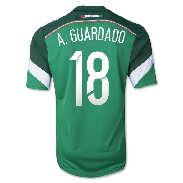 2014 Mexico #18 A.GUARDADO Home Green Soccer Jersey Shirt - Click Image to Close