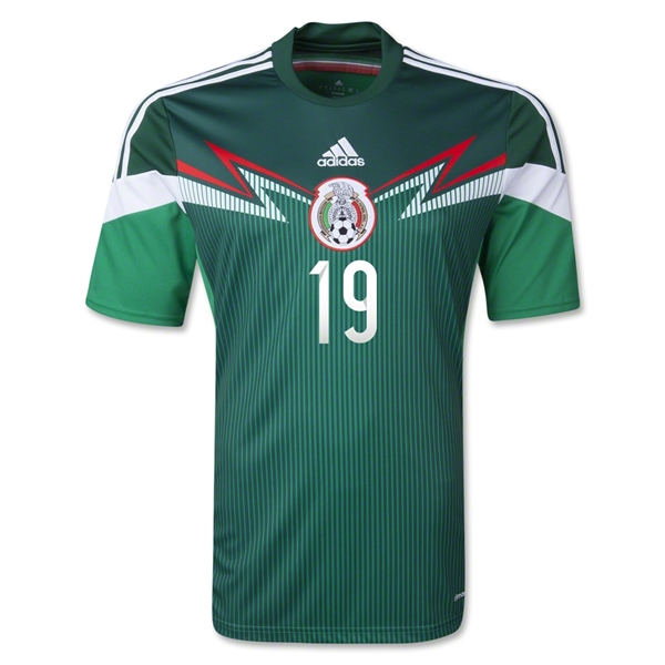 2014 Mexico #19 O.PERALTA Home Green Soccer Jersey Shirt - Click Image to Close