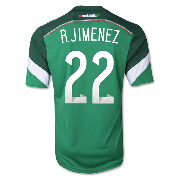 2014 Mexico #22 R.JIMENEZ Home Green Soccer Jersey Shirt - Click Image to Close