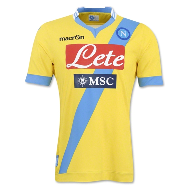 13-14 Napoli #11 Maggio Away Yellow Jersey Shirt - Click Image to Close
