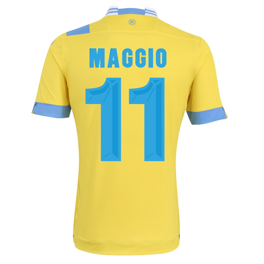 13-14 Napoli #11 Maggio Away Yellow Jersey Shirt - Click Image to Close