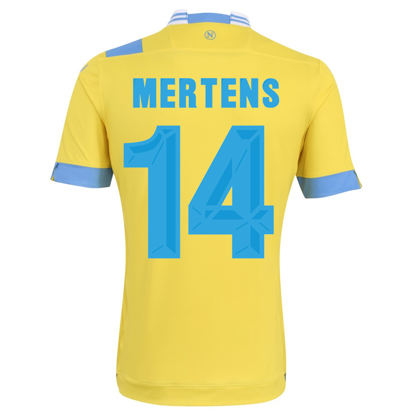 13-14 Napoli #14 Mertens Away Yellow Jersey Shirt - Click Image to Close