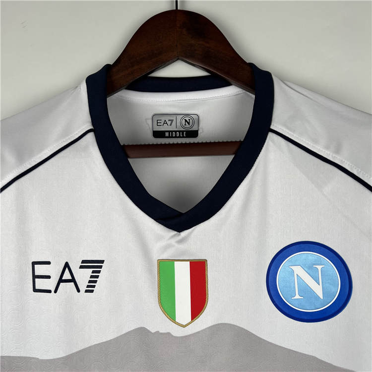 Napoli 23/24 Football Shirt Away White Soccer Shirt - Click Image to Close