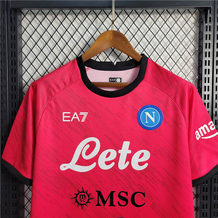 Napoli 23/24 Soccer Shirt Champion Edition Red Football Shirt - Click Image to Close