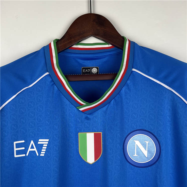 Napoli 23/24 Football Shirt Home Blue Soccer Shirt - Click Image to Close