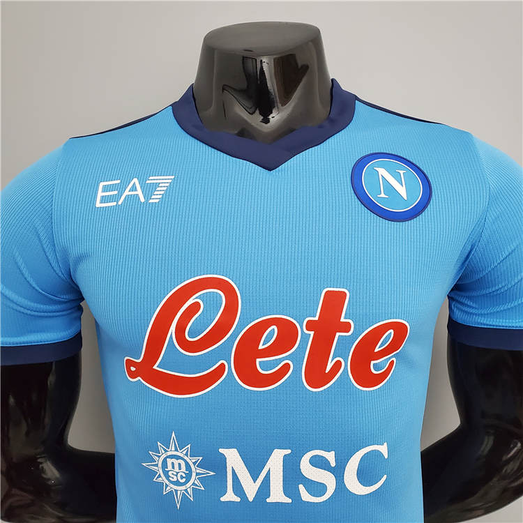 Napoli 21-22 Home Blue Soccer Jersey Football Shirt (Player Version) - Click Image to Close