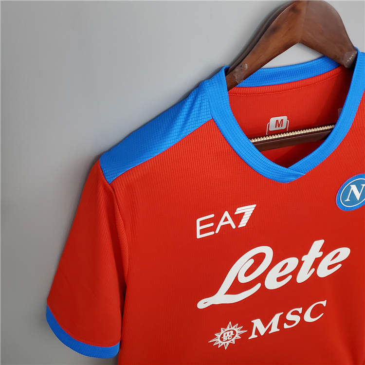 Napoli 21-22 Away Red Soccer Jersey Football Shirt - Click Image to Close