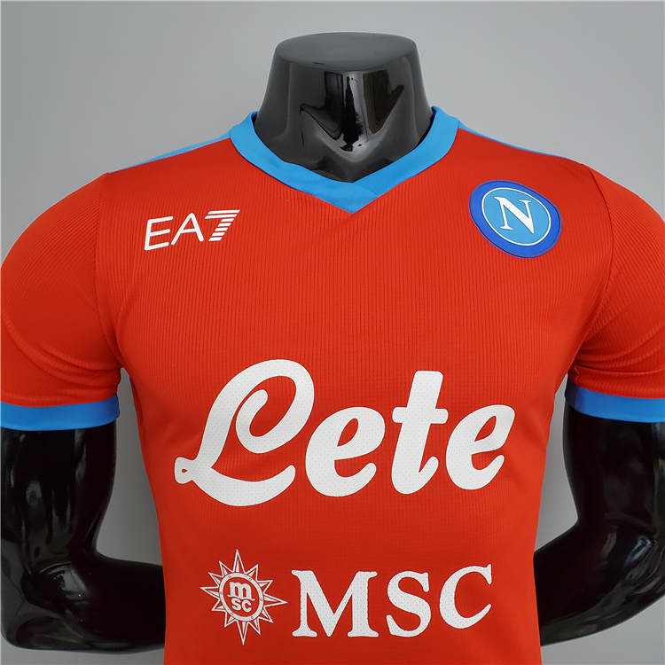 Napoli 21-22 Away Red Soccer Jersey Football Shirt (Player Version) - Click Image to Close