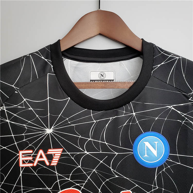 Napoli 21-22 Halloween Special Version Black Soccer Jersey Football Shirt - Click Image to Close