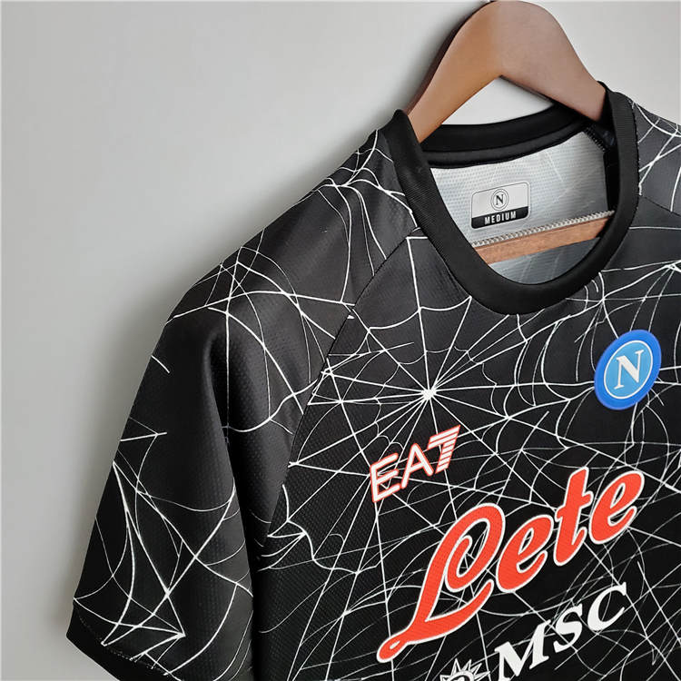 Napoli 21-22 Halloween Special Version Black Soccer Jersey Football Shirt - Click Image to Close