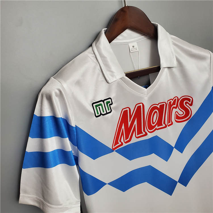 88/89 Napoli Retro Football Shirt Away White Soccer Shirt - Click Image to Close