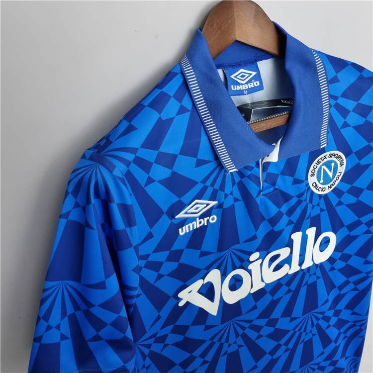 91/93 Napoli Retro Football Shirt Home Blue Soccer Shirt - Click Image to Close