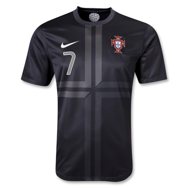 2013 Portugal #7 RONALDO Away Black Jersey Shirt - Click Image to Close