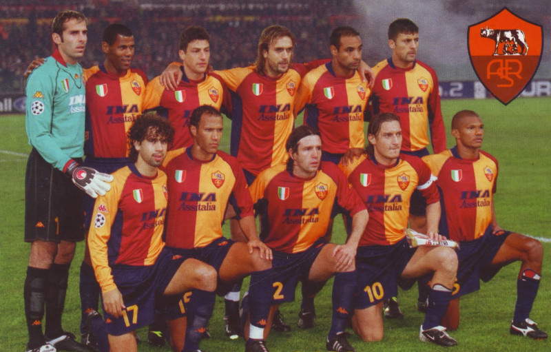 01-02 Seaason AS Roma Home Retro Soccer Jersey Shirt - Click Image to Close